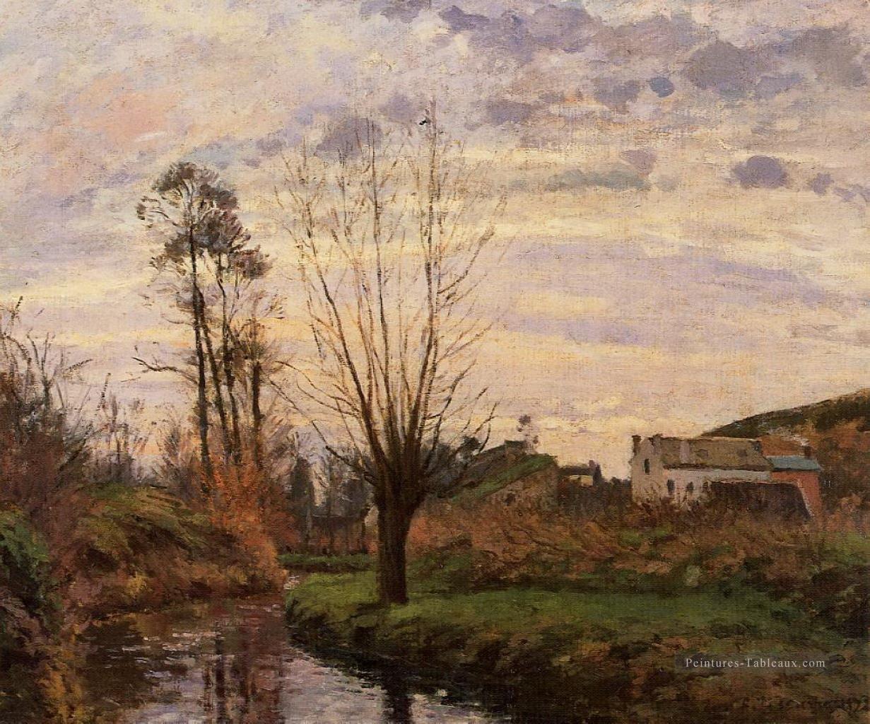 paysage avec petit ruisseau 1872 Camille Pissarro Peintures à l'huile